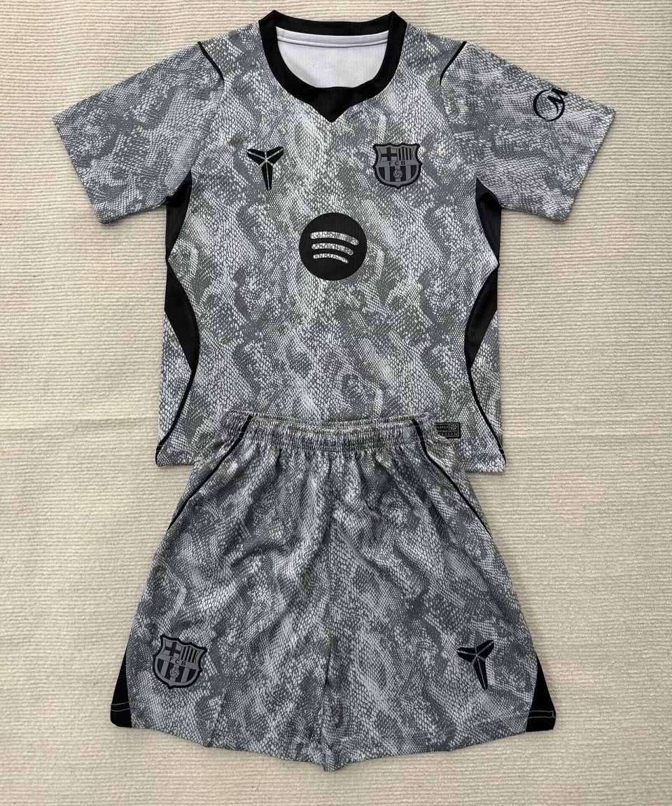 Kids-Barcelona 26/27 GK Grey Soccer Jersey